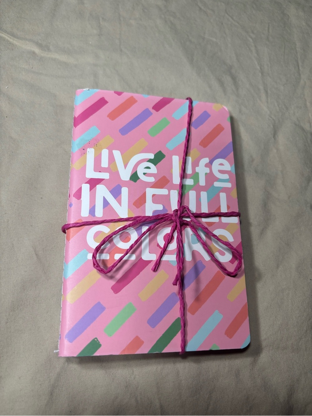 New Pink "Live Life in Full Colors" Notebook Set of 3 Journal Diary